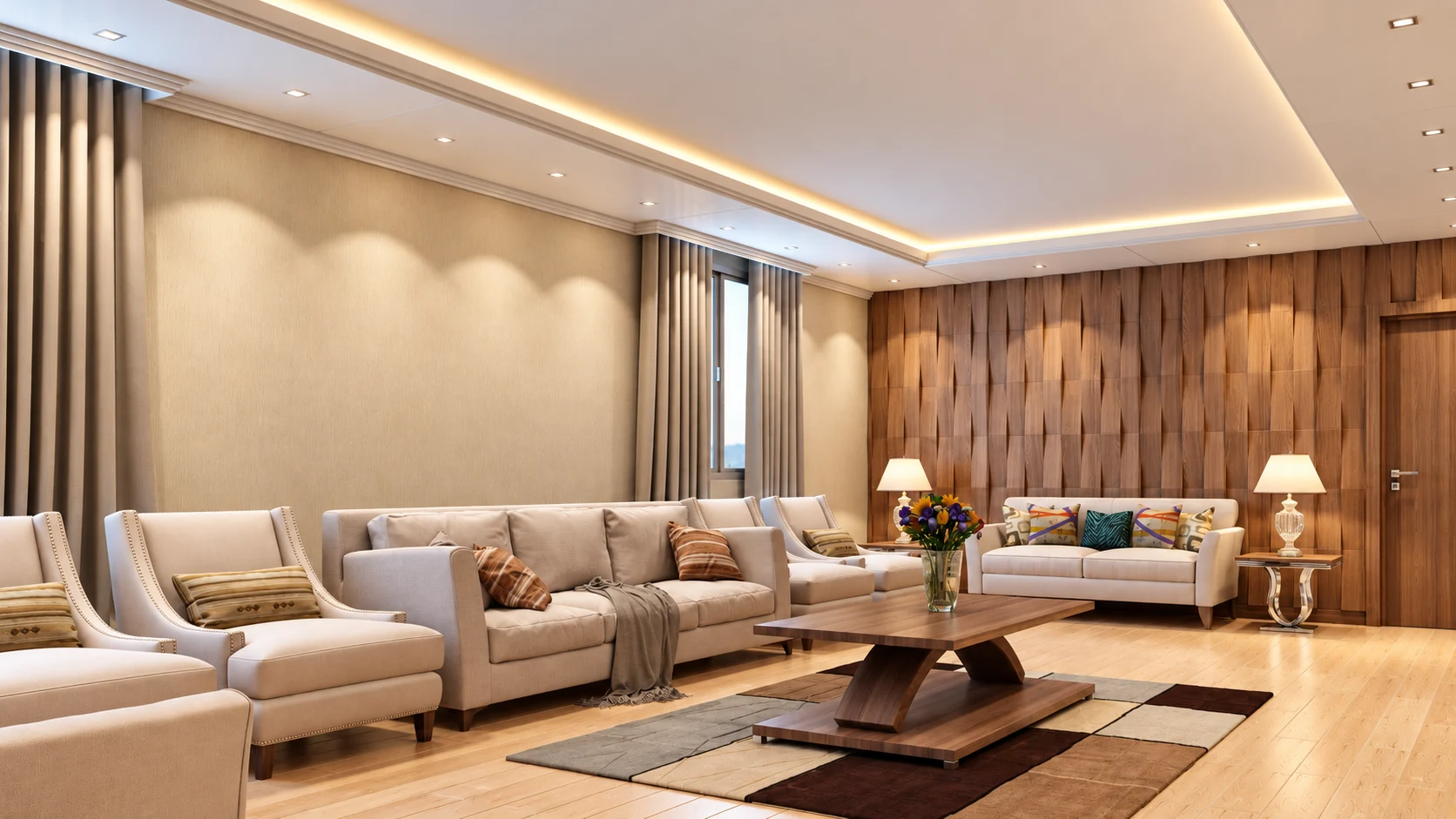 Warm residential lounge